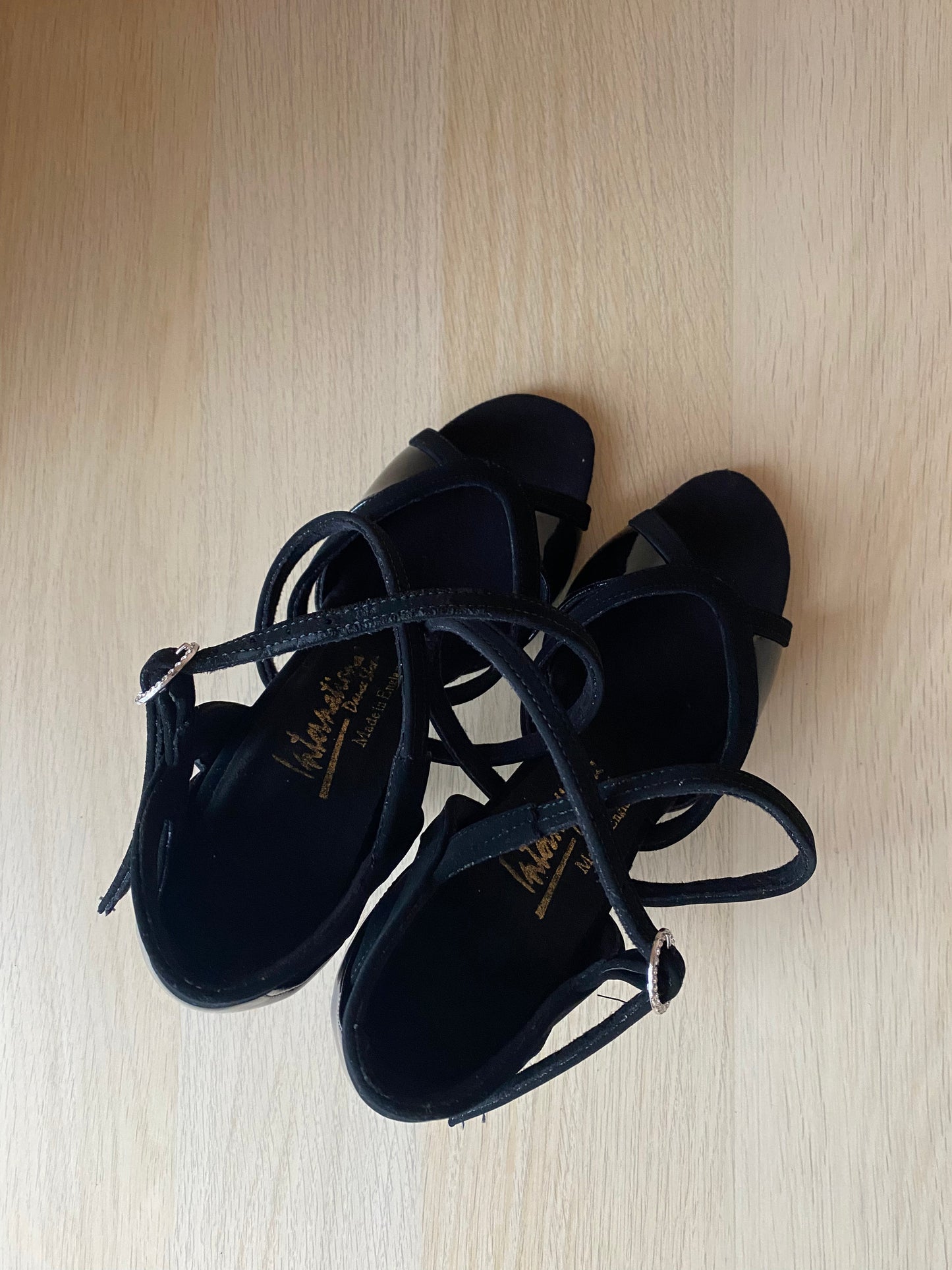 Bianca - Black Nubuck/Black Patent (Size 4)