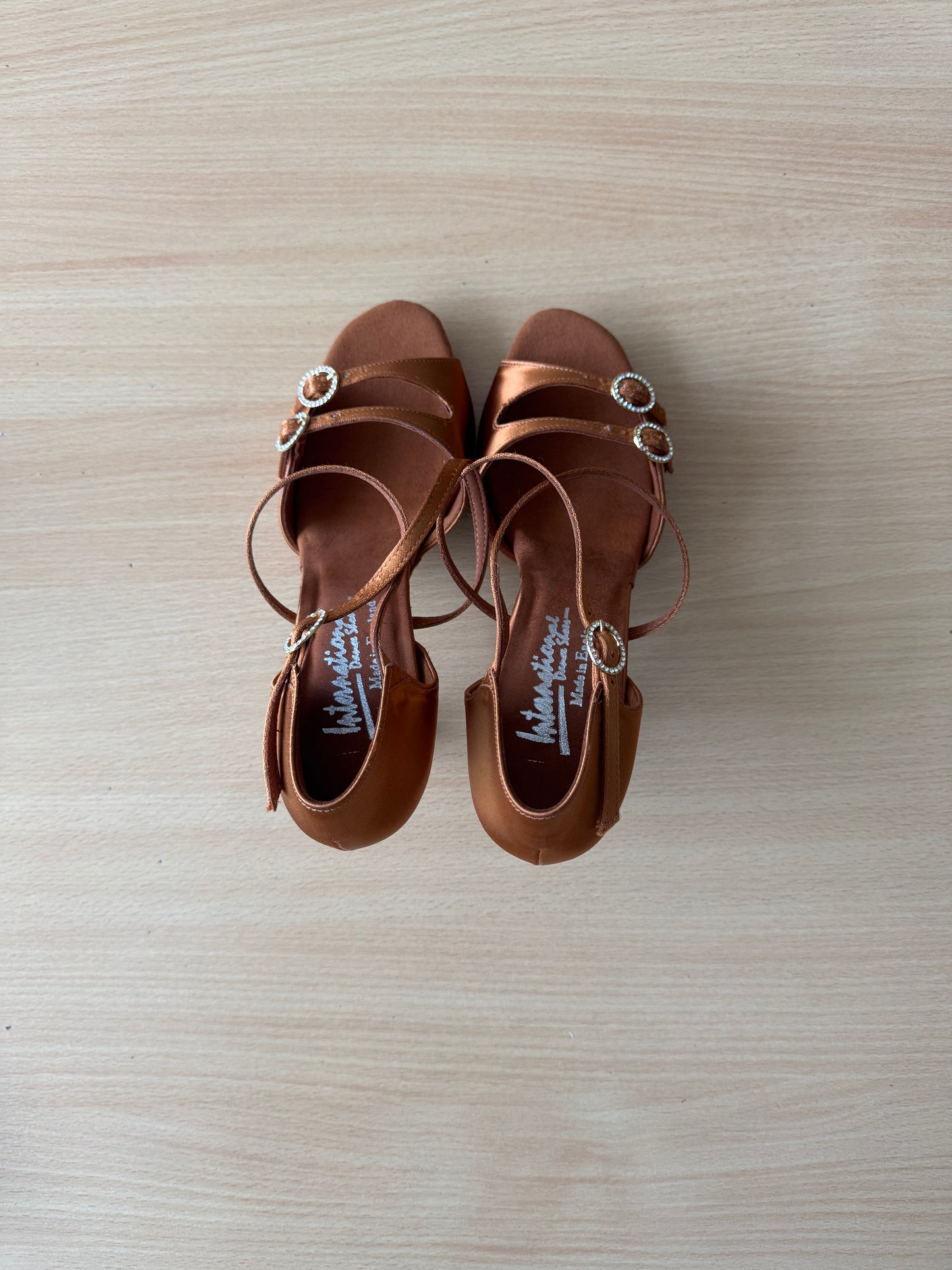 Freya - Tan Satin - Size 6.5 - Regular