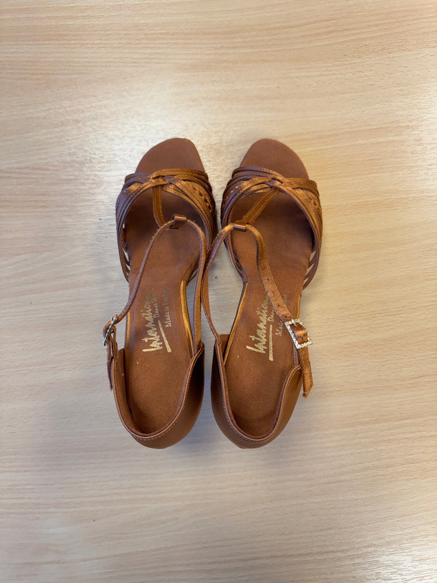 Svetlana - Tan Satin (Size 7.5)