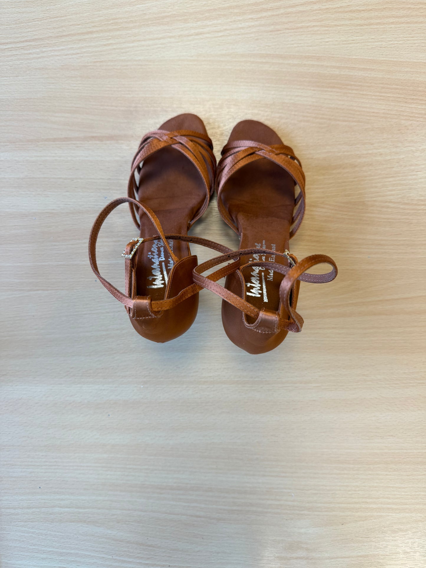 Tanya - Tan Satin - Size 4.5 - Wide