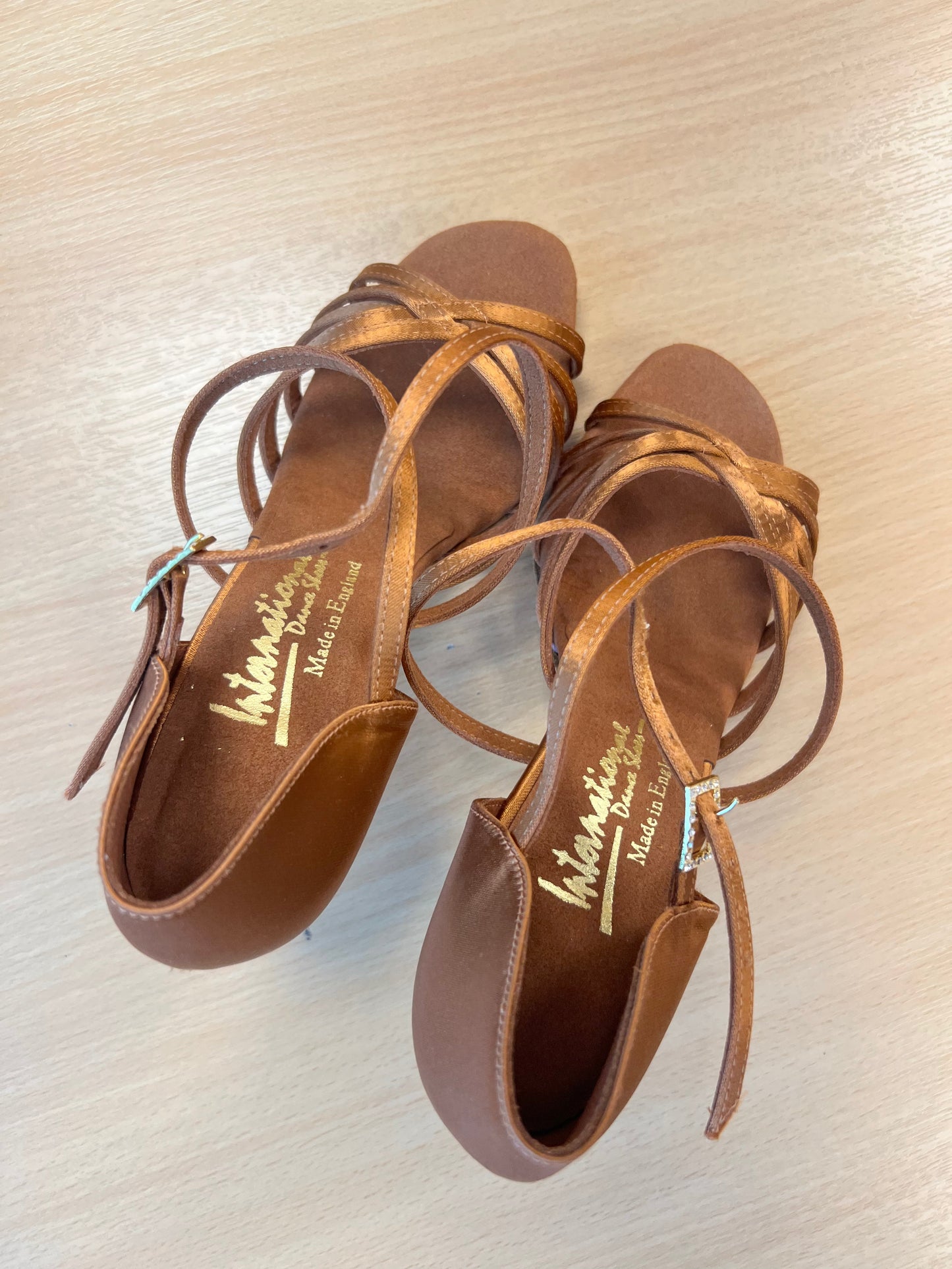 Flavia - Tan Satin (Size 4.5)