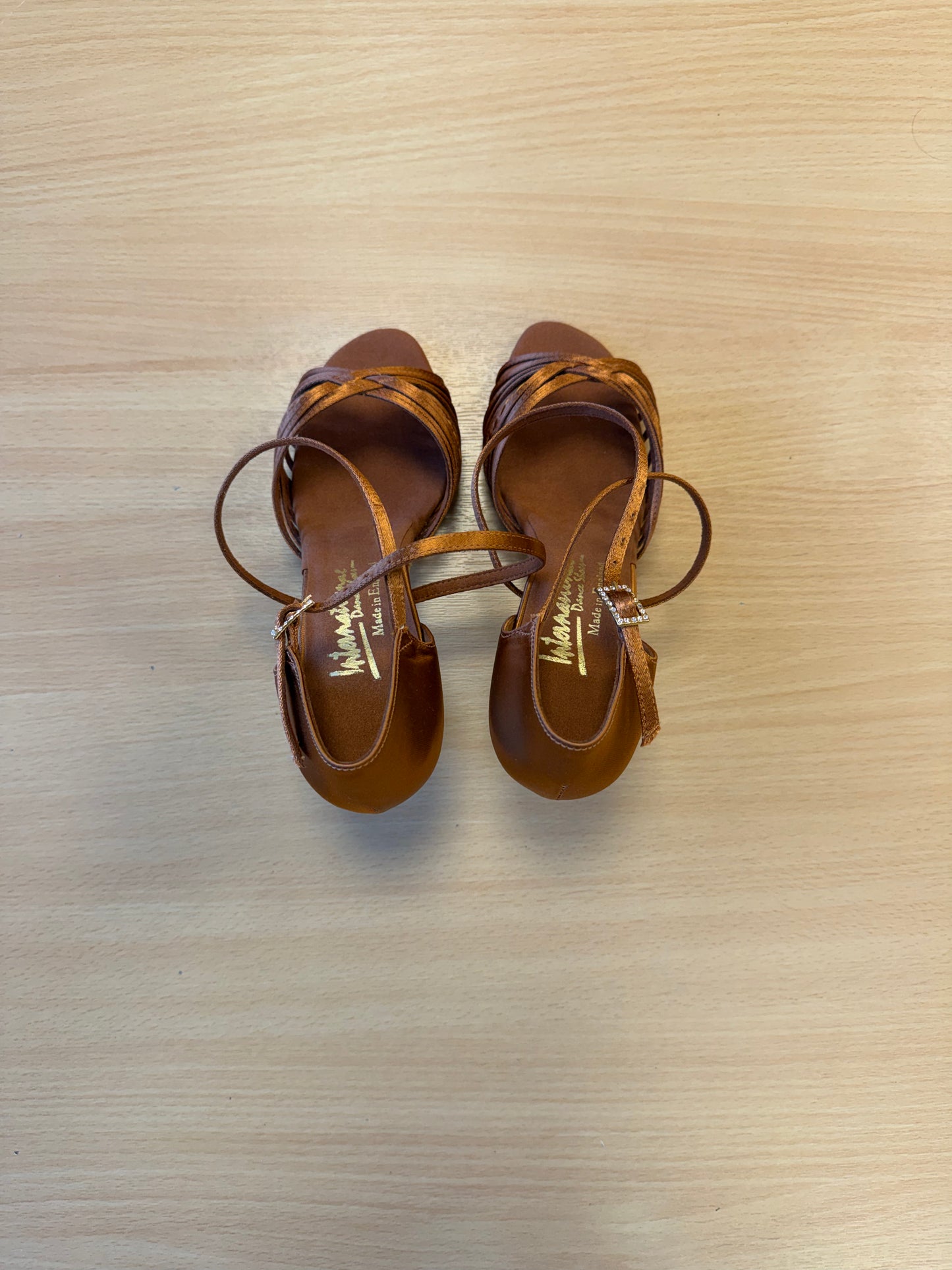 Demani - Tan Satin - Size 5 - Wide