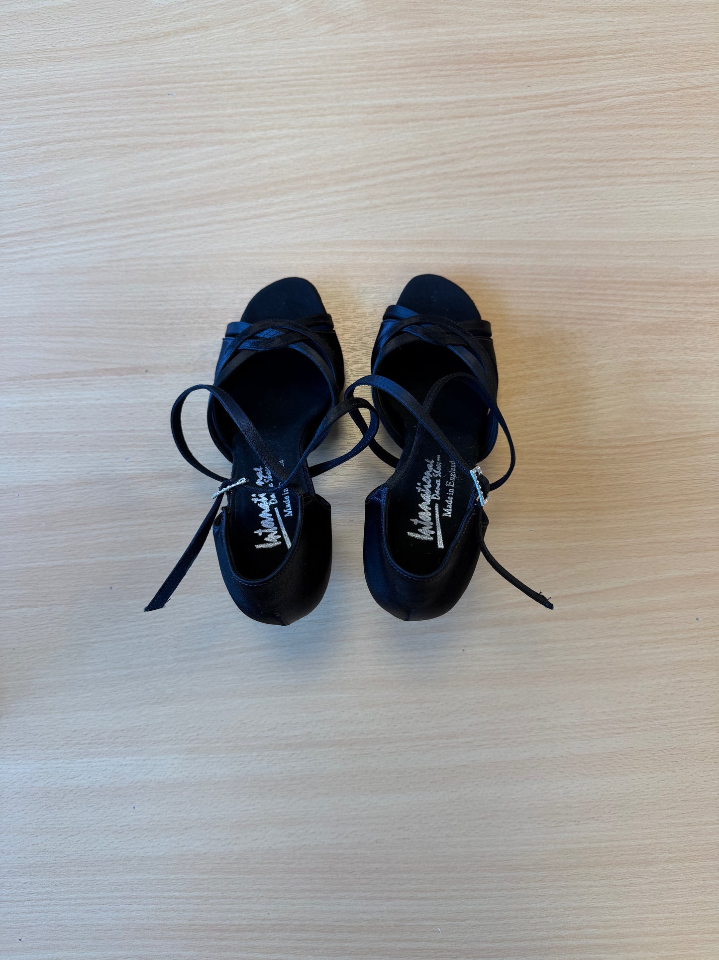 Mia - Black Satin - Size 5.5 - Regular