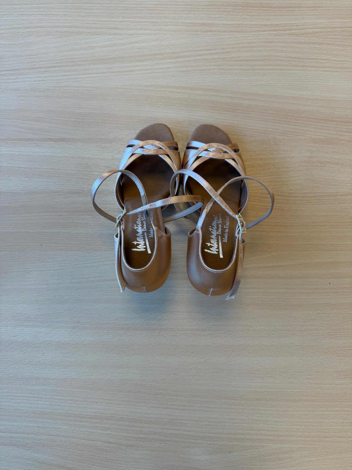 Mia - Peach Satin - Size 5.5 - Narrow