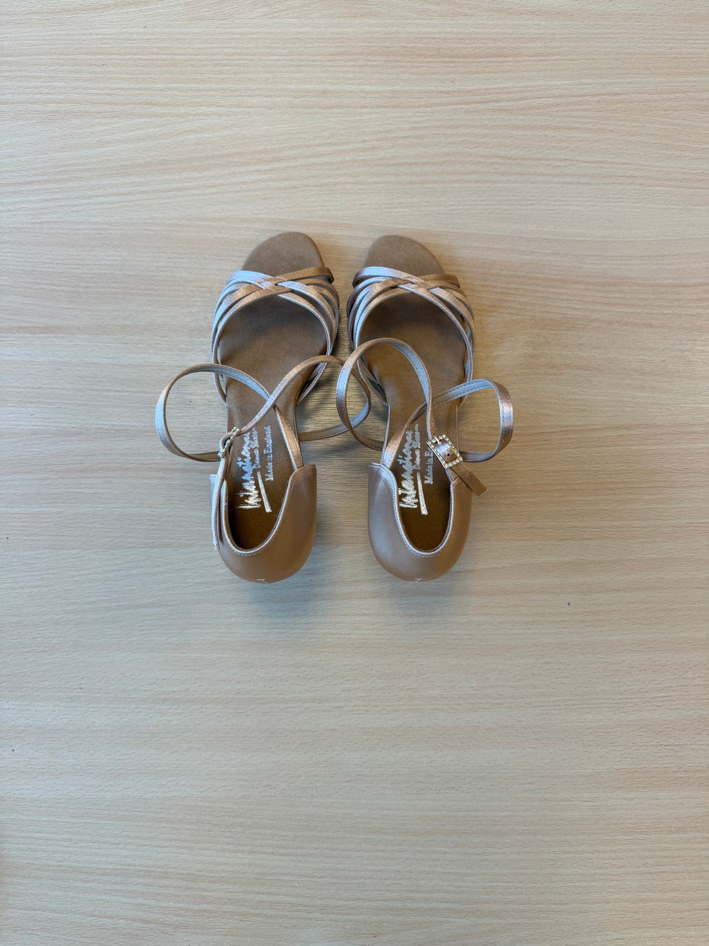 Flavia - Peach Satin - Size 5.5 - Regular