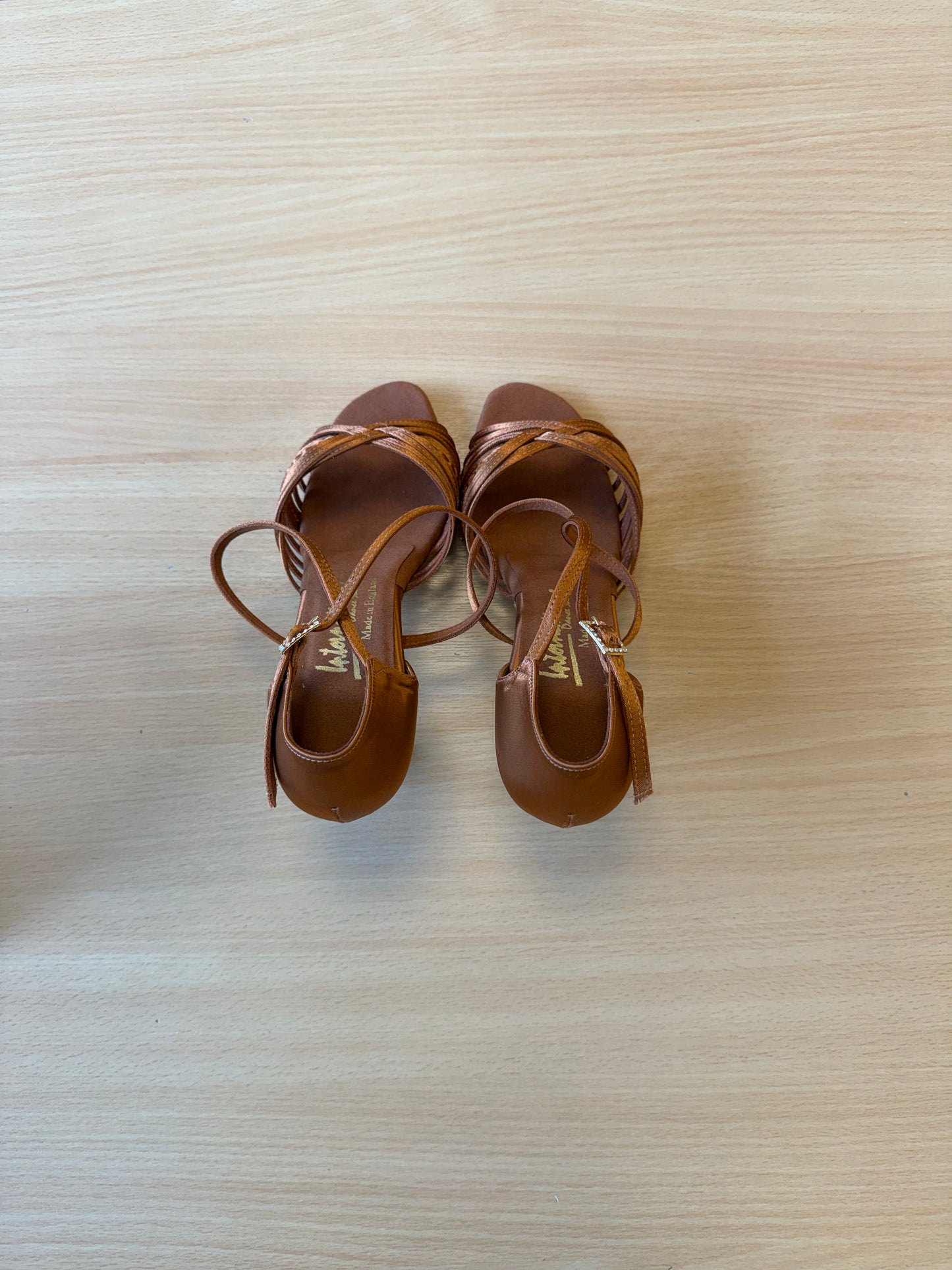 Demani - Tan Satin - Size 6 - Wide