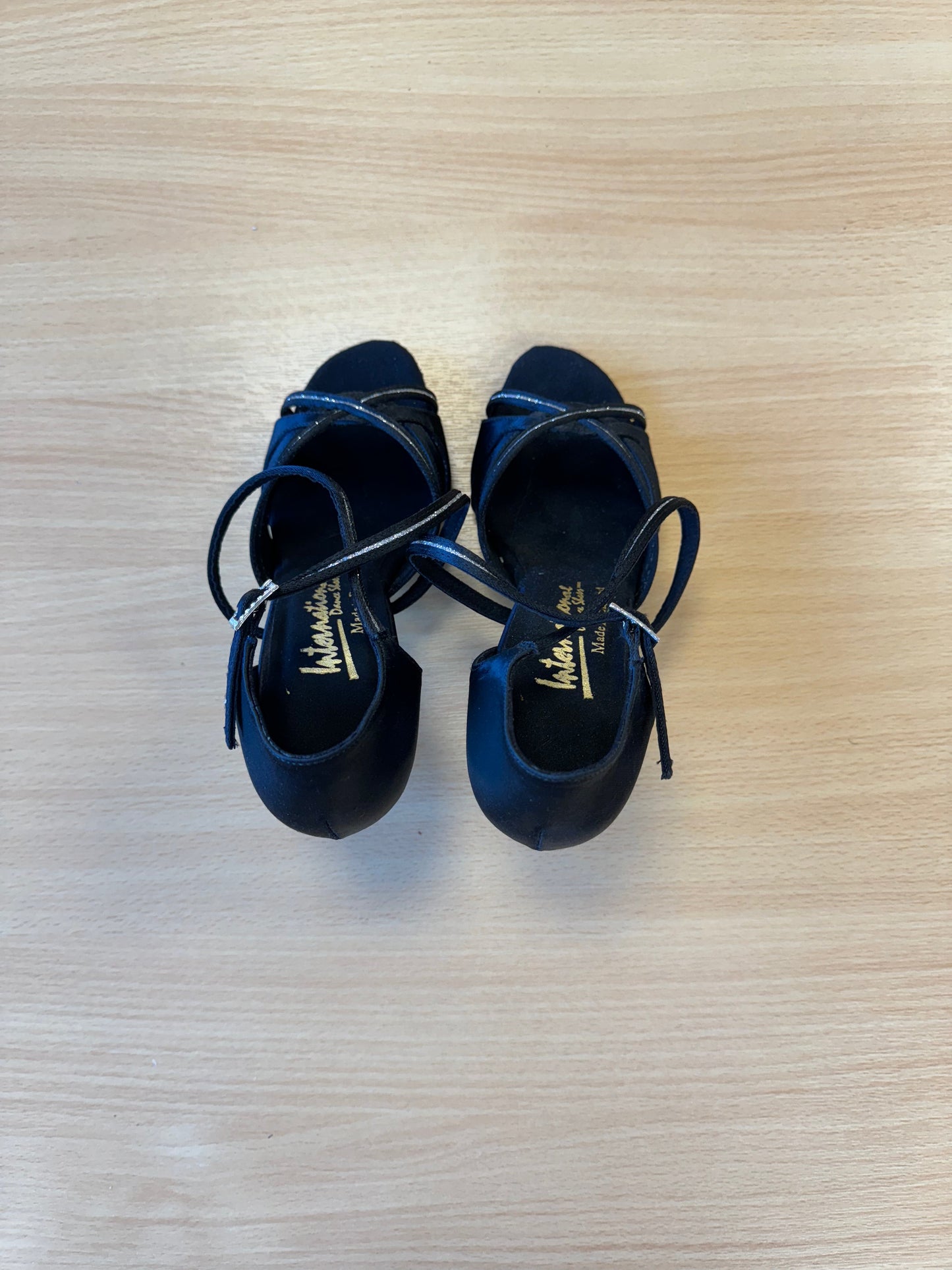 Mia Sequin - Black Satin/Sequin (Size 4.5)