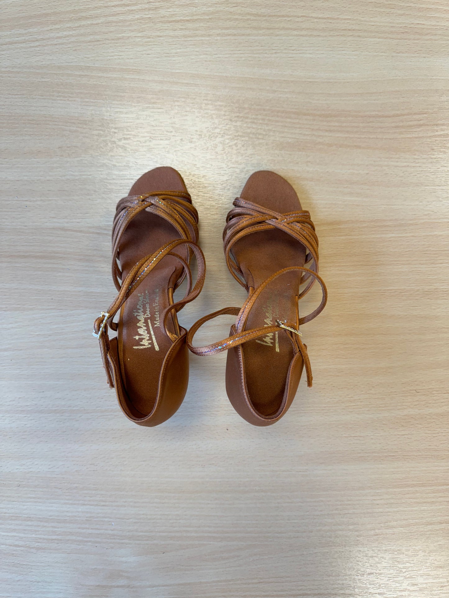 Flavia Sequin - Tan Satin/Sequin (Size 4.5)