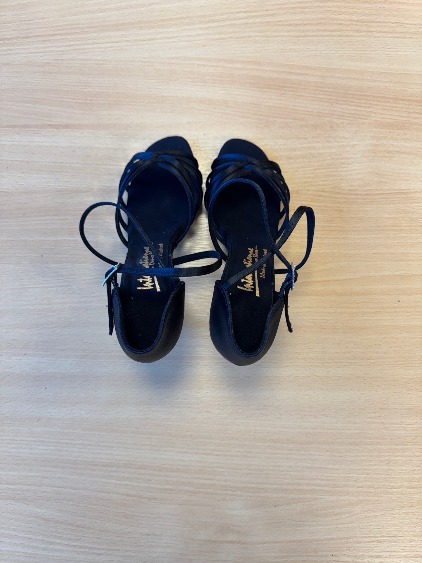 Flavia - Black Satin - Size 5.5 - X Wide