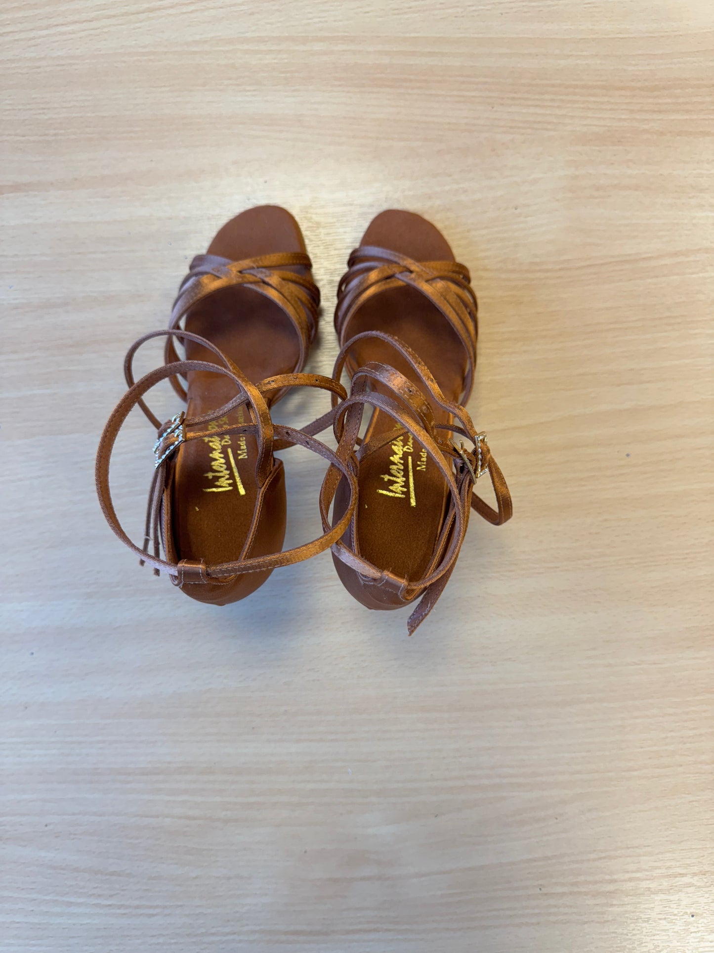 Emily - Tan Satin - Size 5 - Narrow