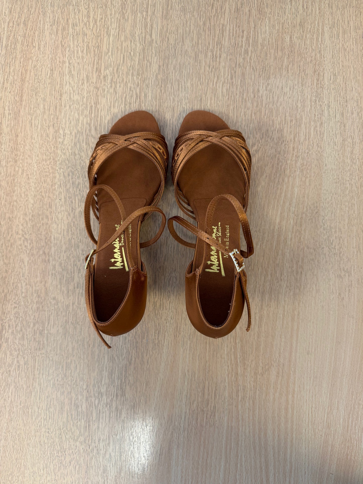 Demani - Tan Satin - Size 8 - Wide