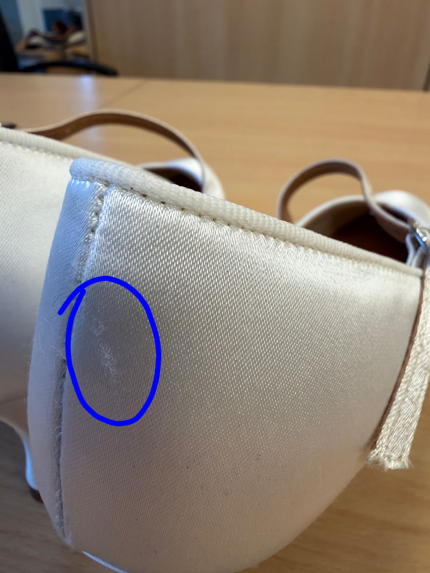 ICS SuperStar SingleStrap - White Satin - Size 8 - Regular