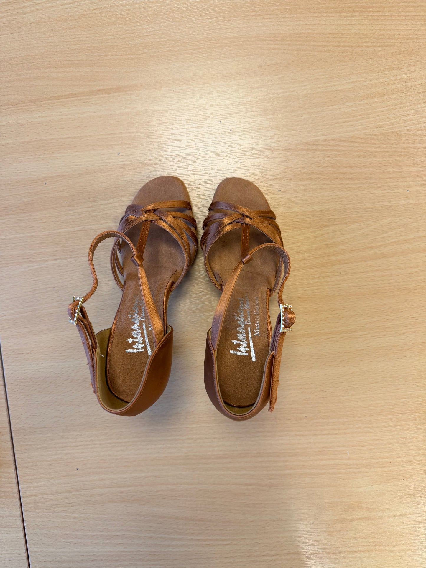 Bela - Tan Satin - Size 1.5 - Regular