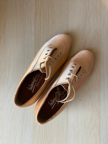 Heather Full-Sole - Peach Satin (Rubber sole) (Size 4)