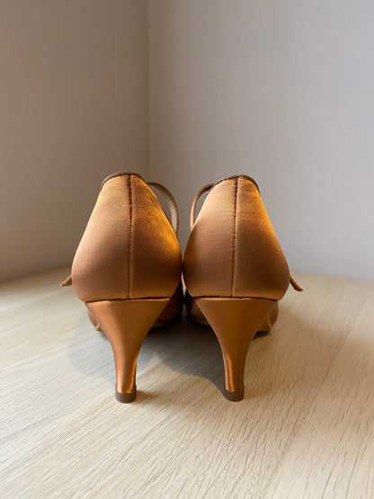 ICS Classic - Tan Satin - Size 7 - Regular