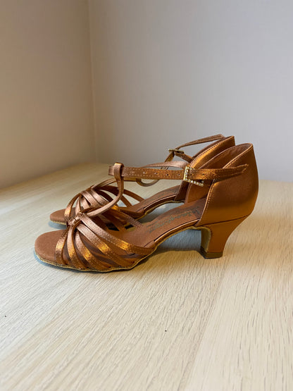 Bela - Tan Satin - Size 3 - Regular