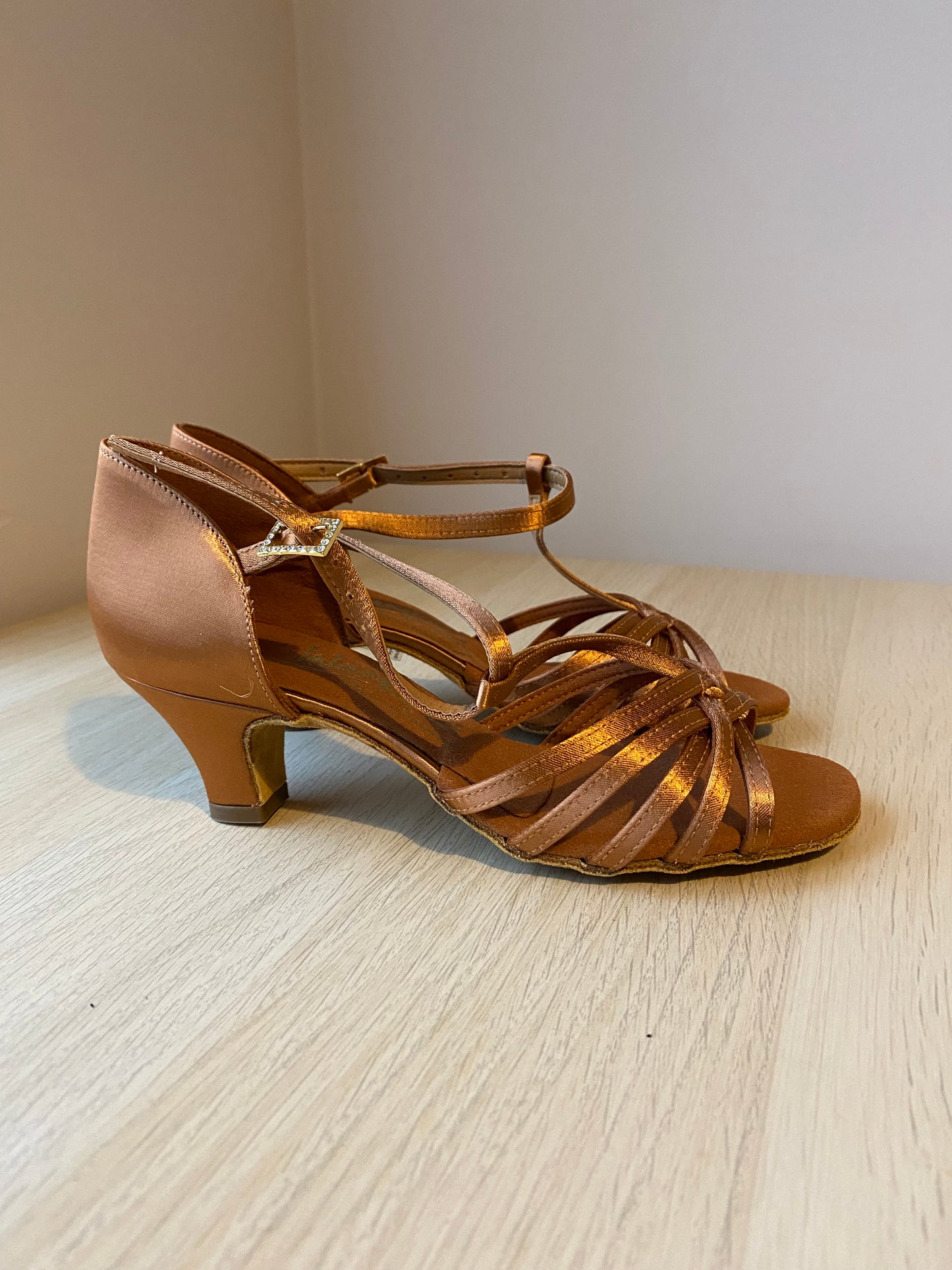 Bela - Tan Satin - Size 3 - Regular