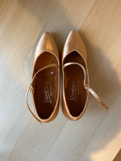 ICS SuperStar SingleStrap - Peach Satin - Size 5 - X Wide