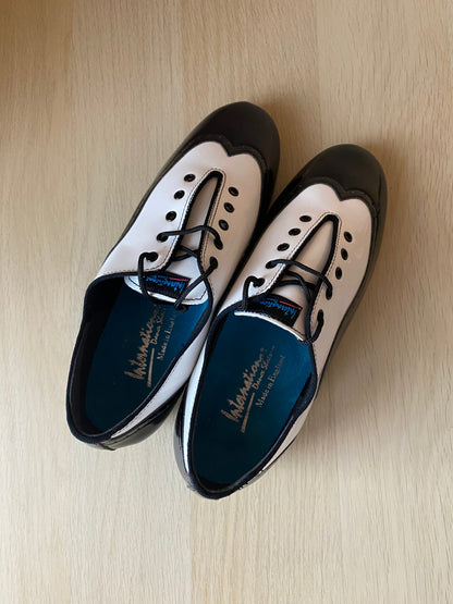 Brogue Full-Sole - White Patent/Black Patent (Size 6.5)