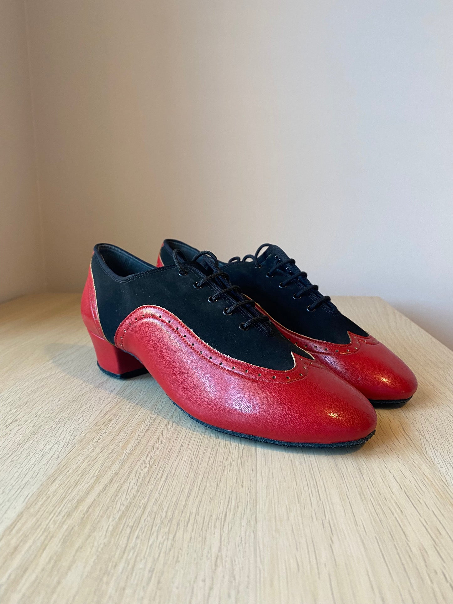 Brogue Full-Sole - Black Nubuck/Red NotCalf (Size 7.5)