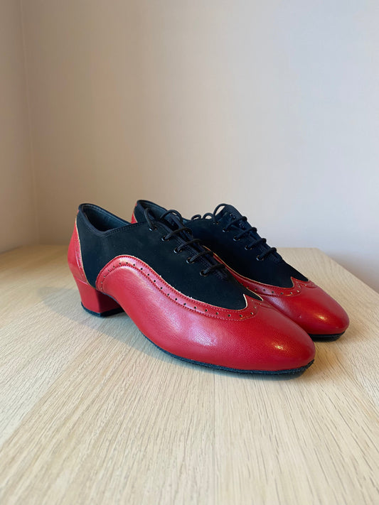 Brogue Full-Sole - Black Nubuck/Red NotCalf (Size 7.5)