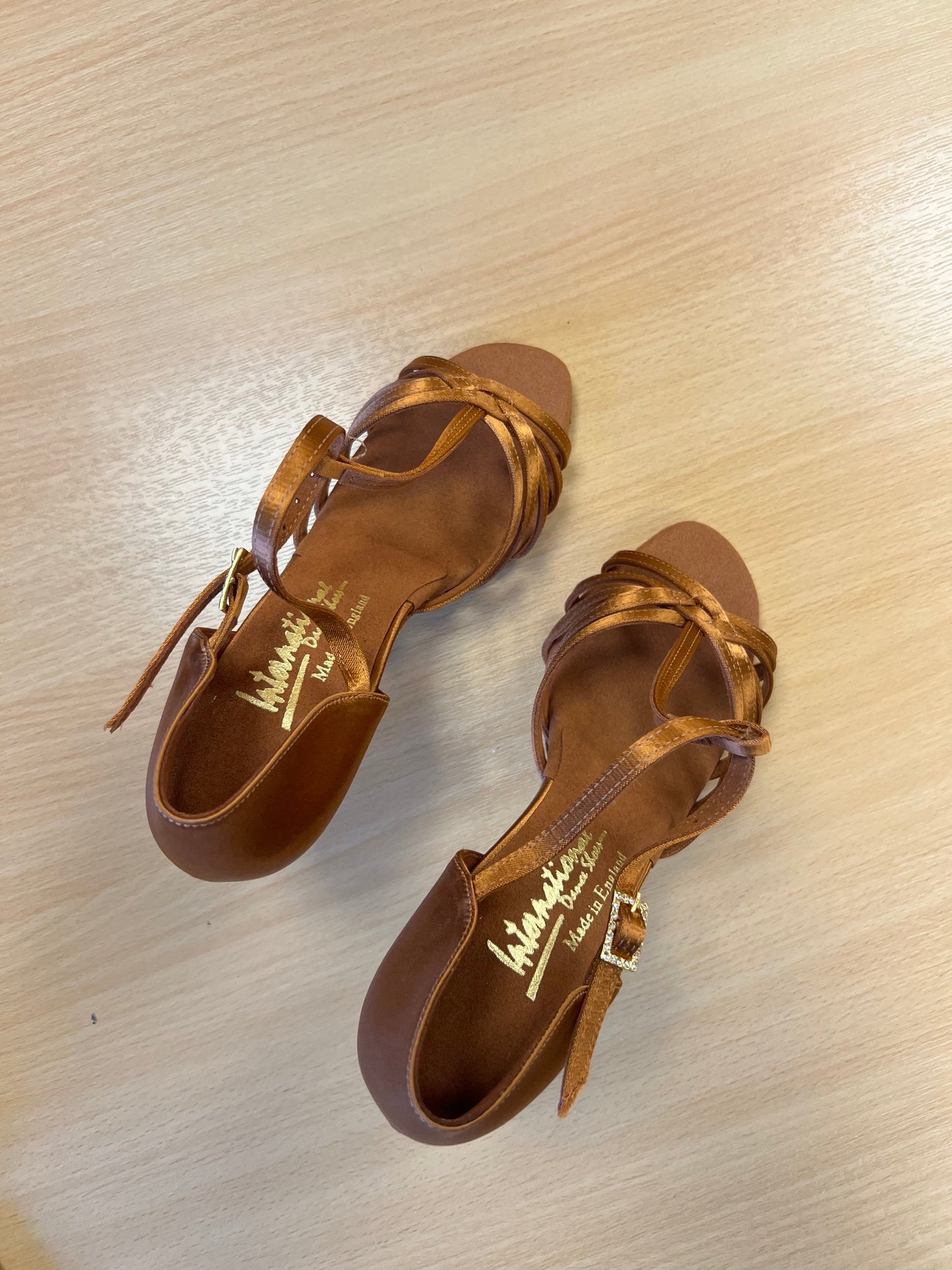 Lucia - Tan Satin (Size 5)