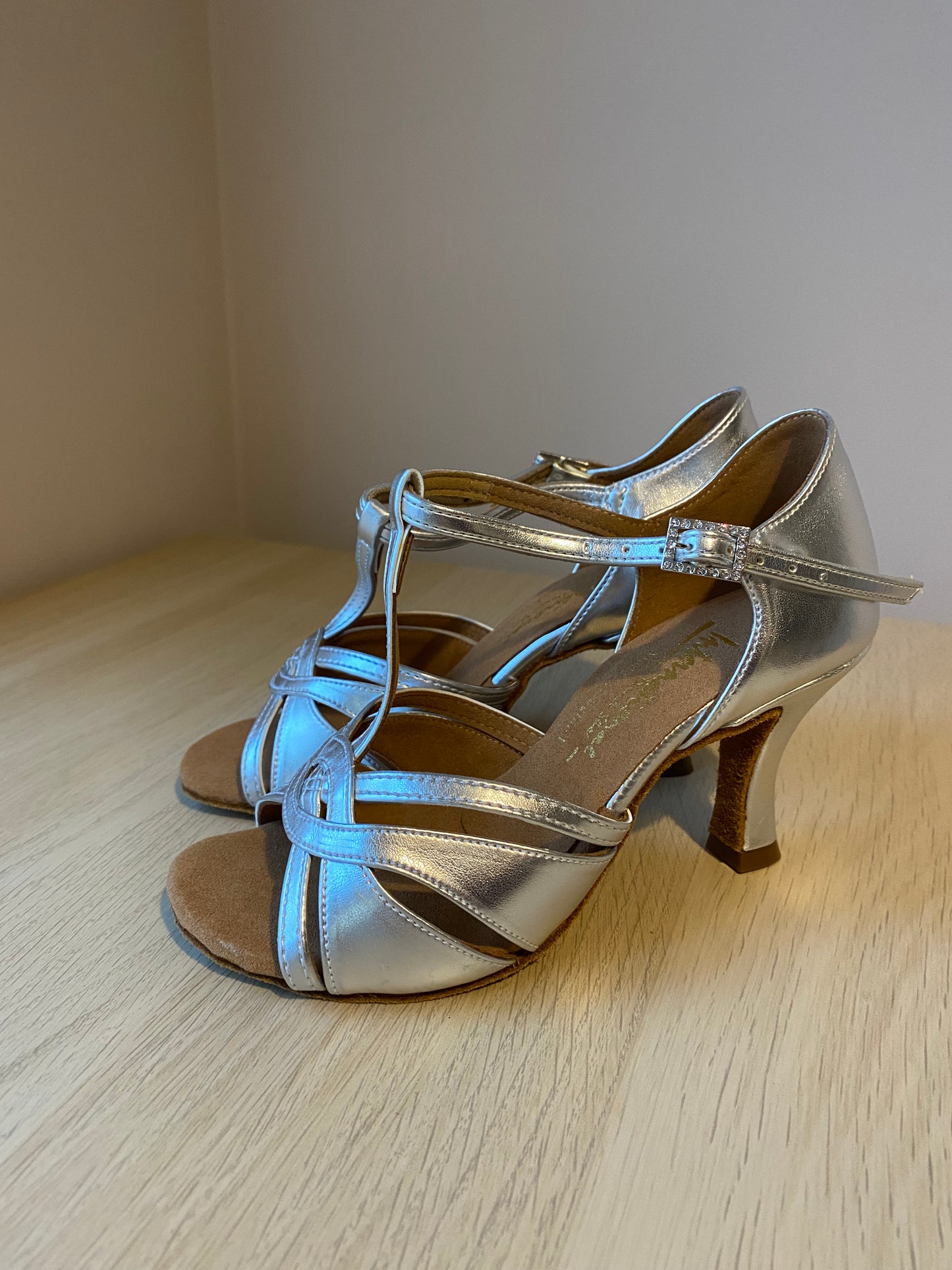 Mia T-Bar - Silver NotCalf - Size 3 - X Wide