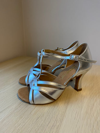 Mia T-Bar - Silver NotCalf - Size 3 - X Wide