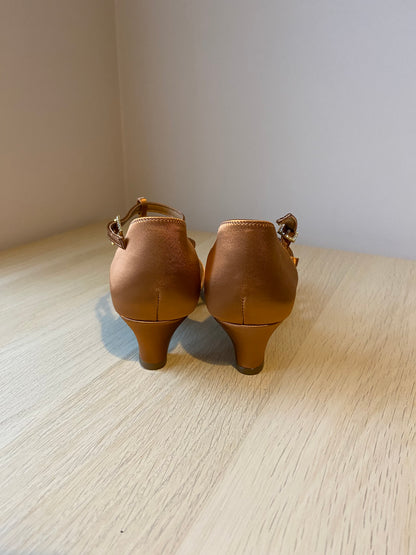 Bela - Tan Satin - Size 3 - Regular