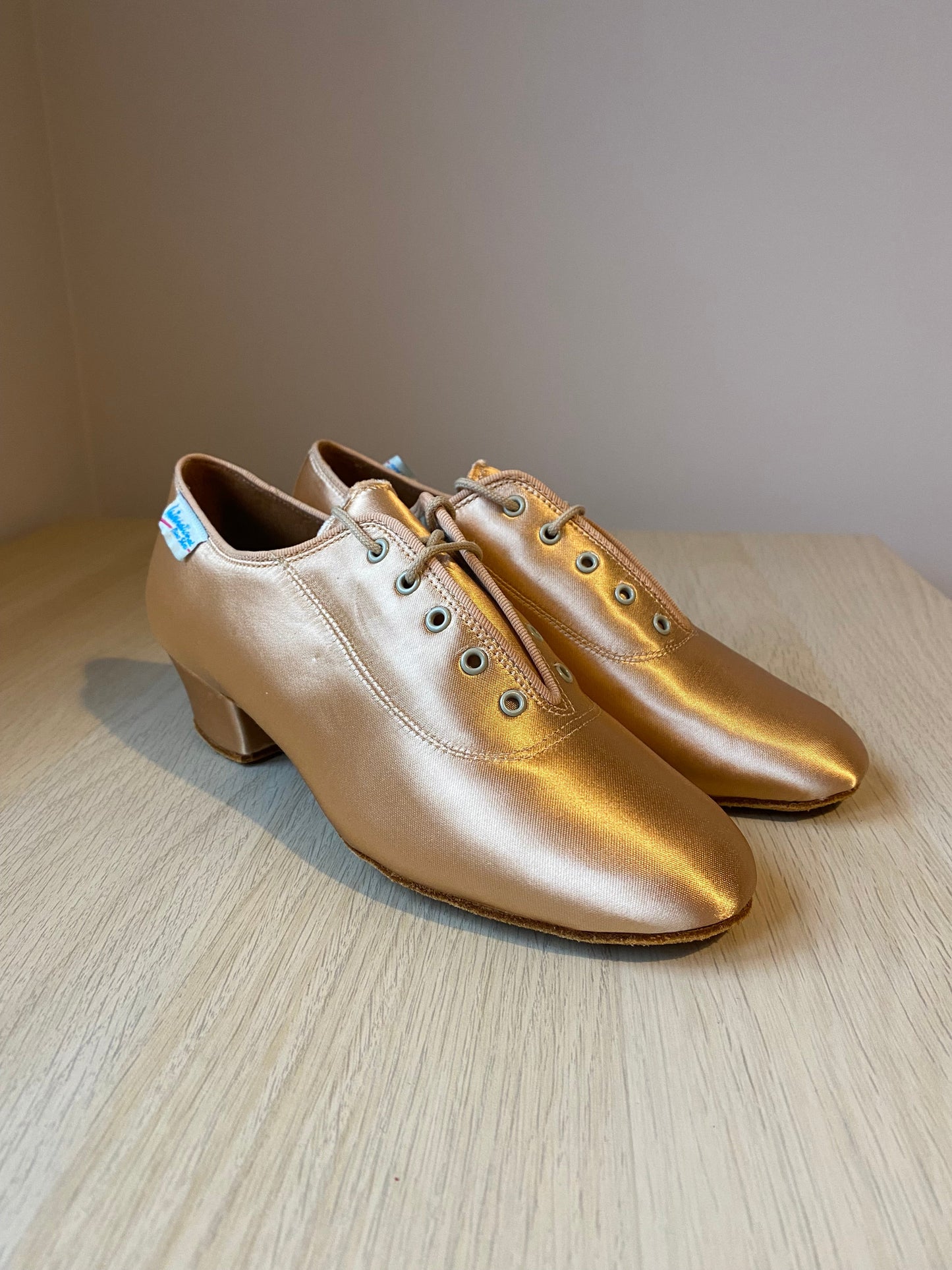 Heather Full-Sole - Peach Satin (Size 4.5W)