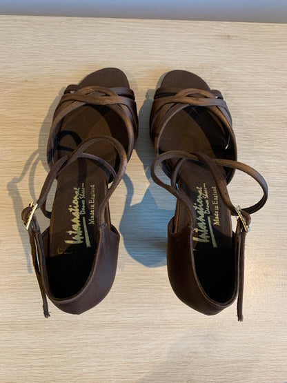 Mia - Cocoa Satin - Size 6 - Wide