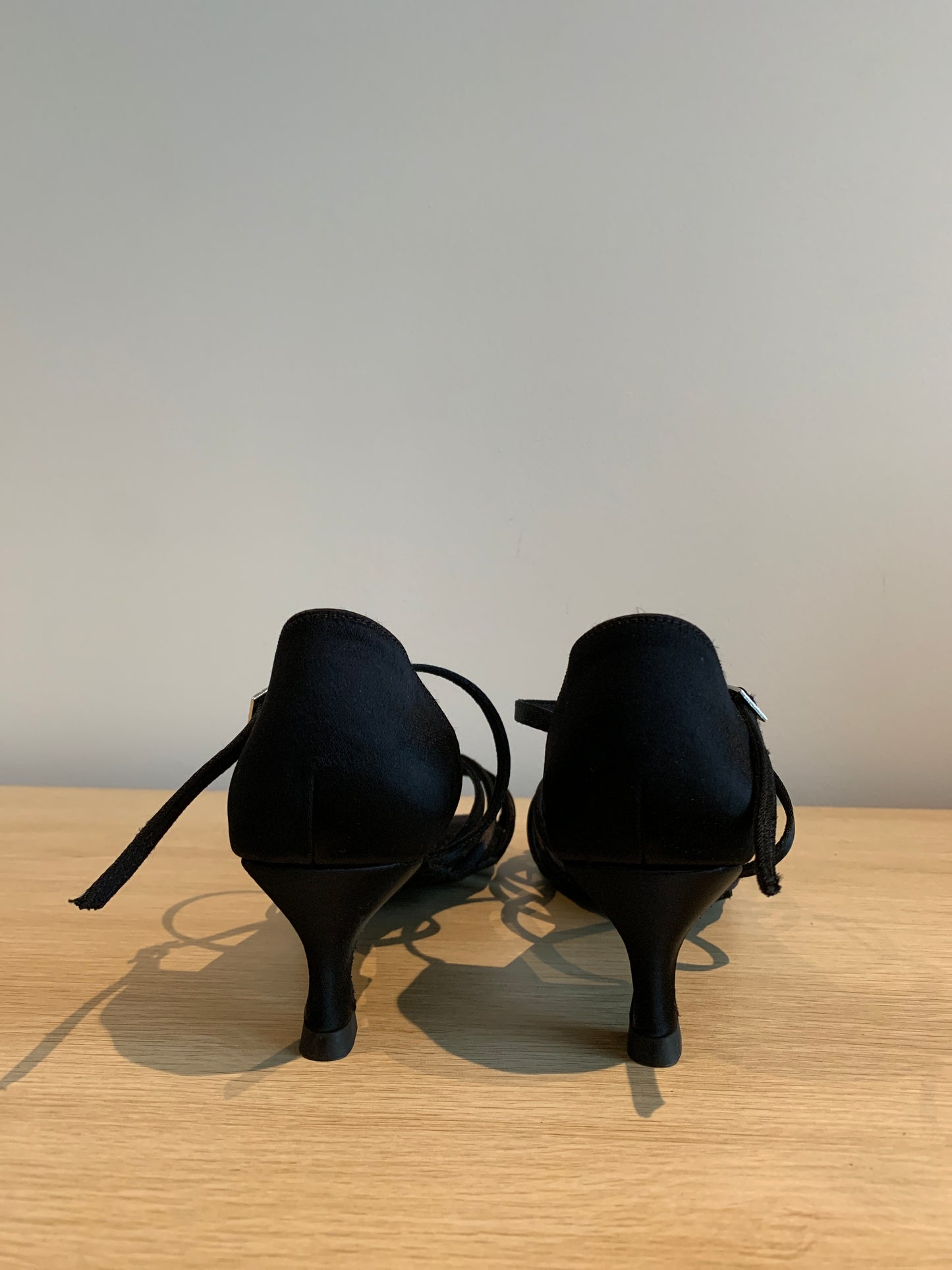 Flavia - Black Satin - Size 6.5 - Narrow