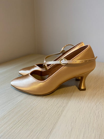 ICS SuperStar SingleStrap - Peach Satin - Size 5 - X Wide