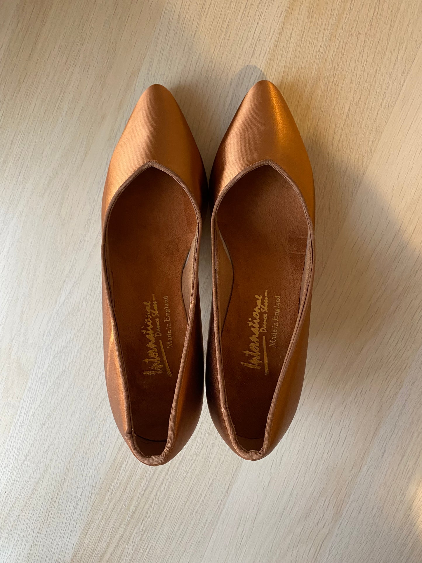 ICS SuperStar - Tan Satin - Size 7 - Narrow