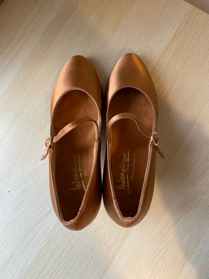 ICS Classic - Tan Satin - Size 7 - Regular