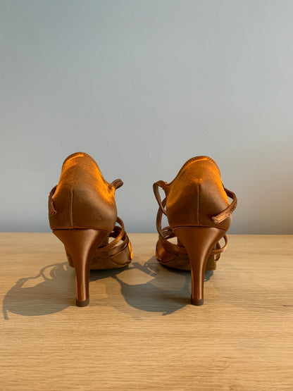 Mia - Tan Satin - Size 4 - Regular