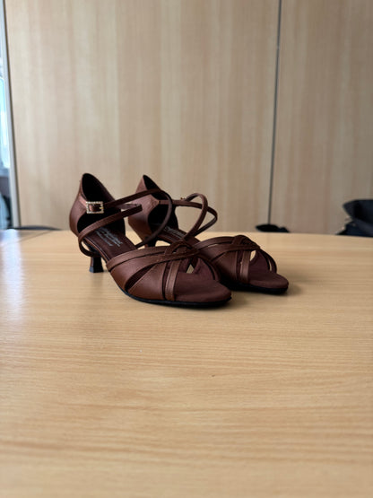 Mia - Cocoa Satin - Size 6.5 - Regular