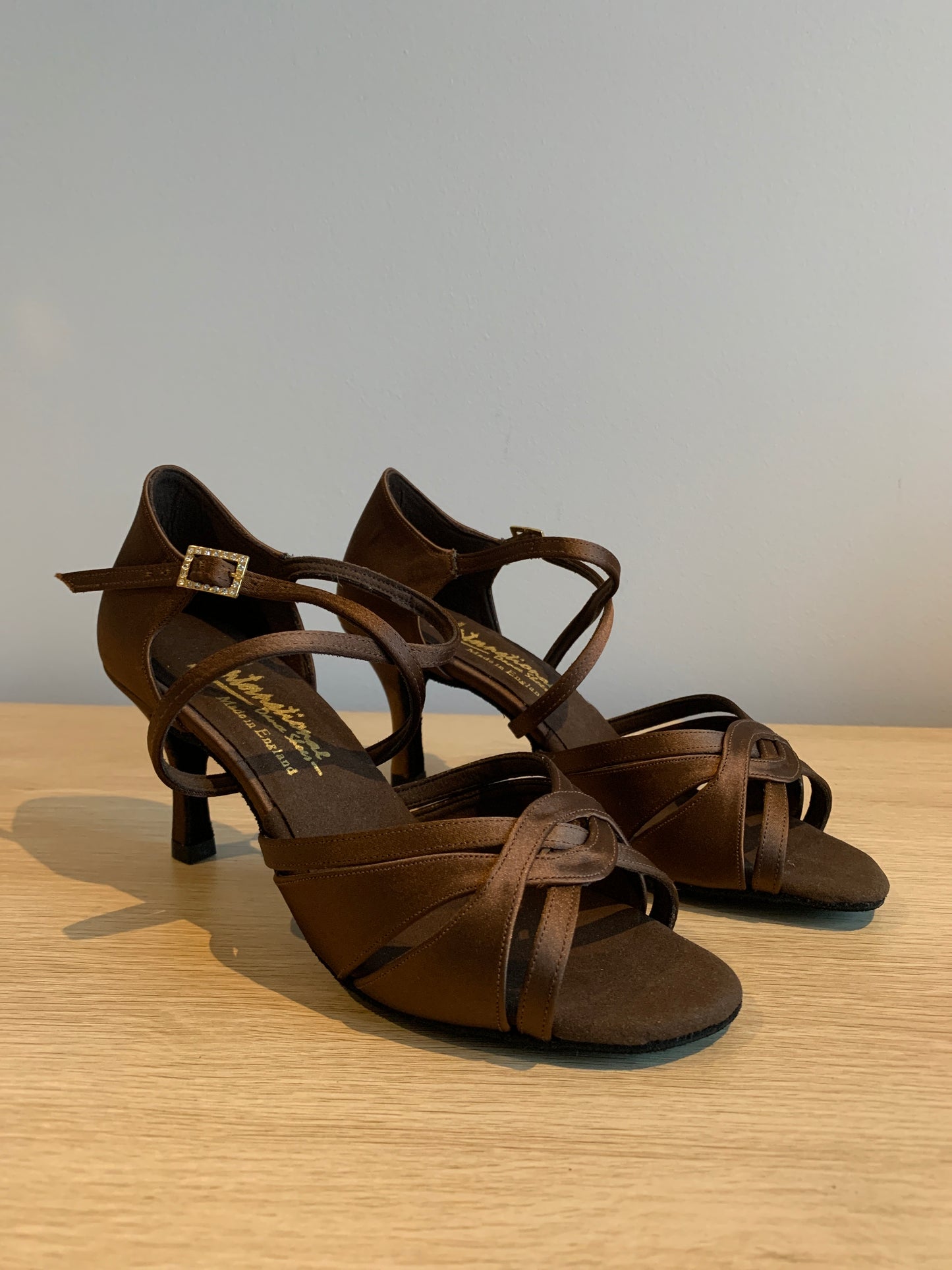 Mia - Cocoa Satin - Size 6 - Wide