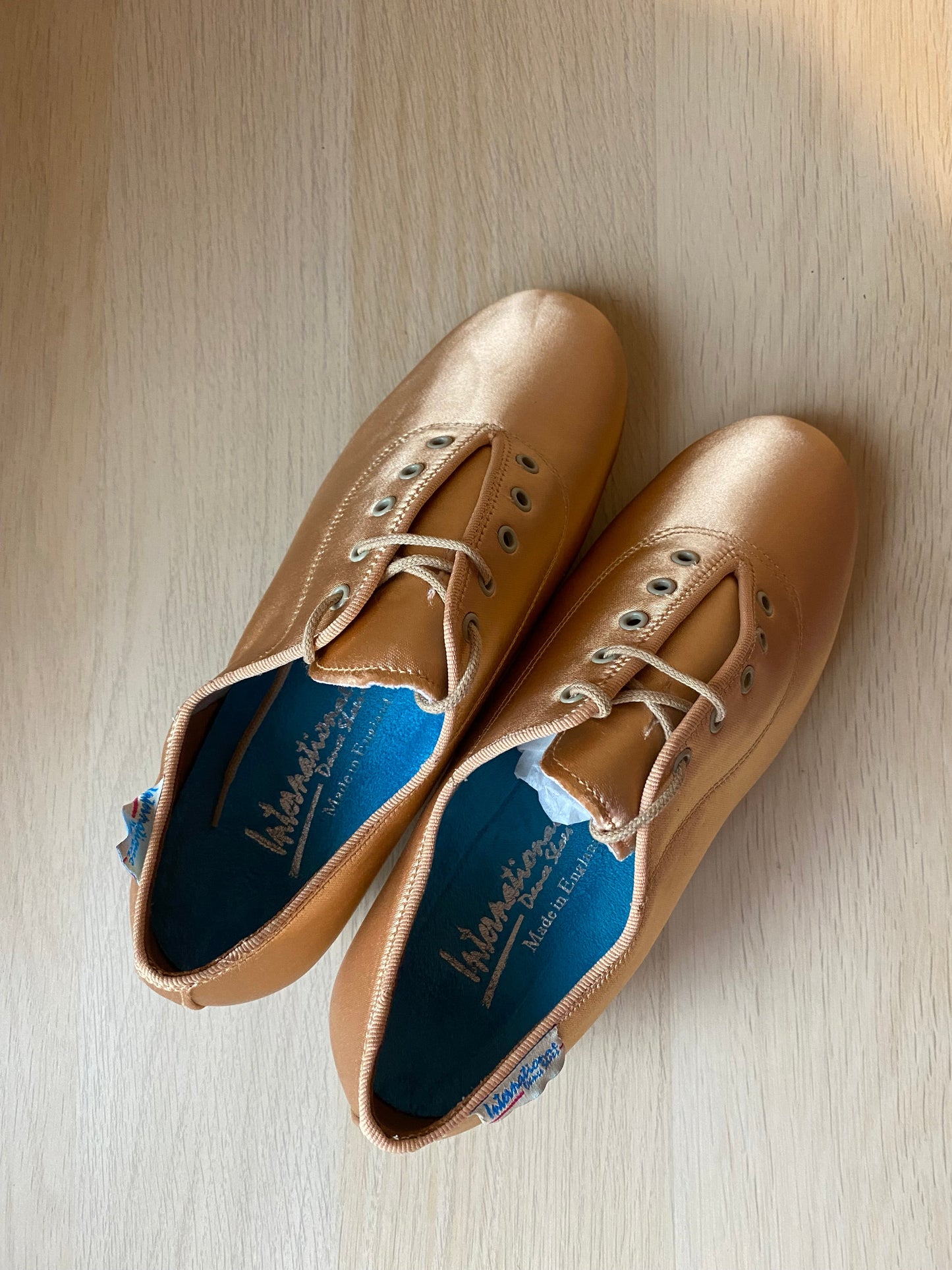 Heather Full-Sole - Peach Satin (Size 4.5W)