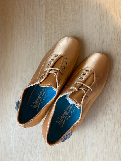 Heather Full-Sole - Peach Satin (Size 4.5W)