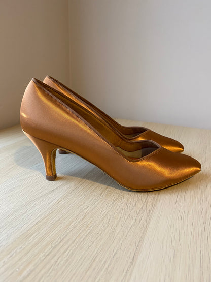 ICS SuperStar - Tan Satin - Size 7 - Narrow