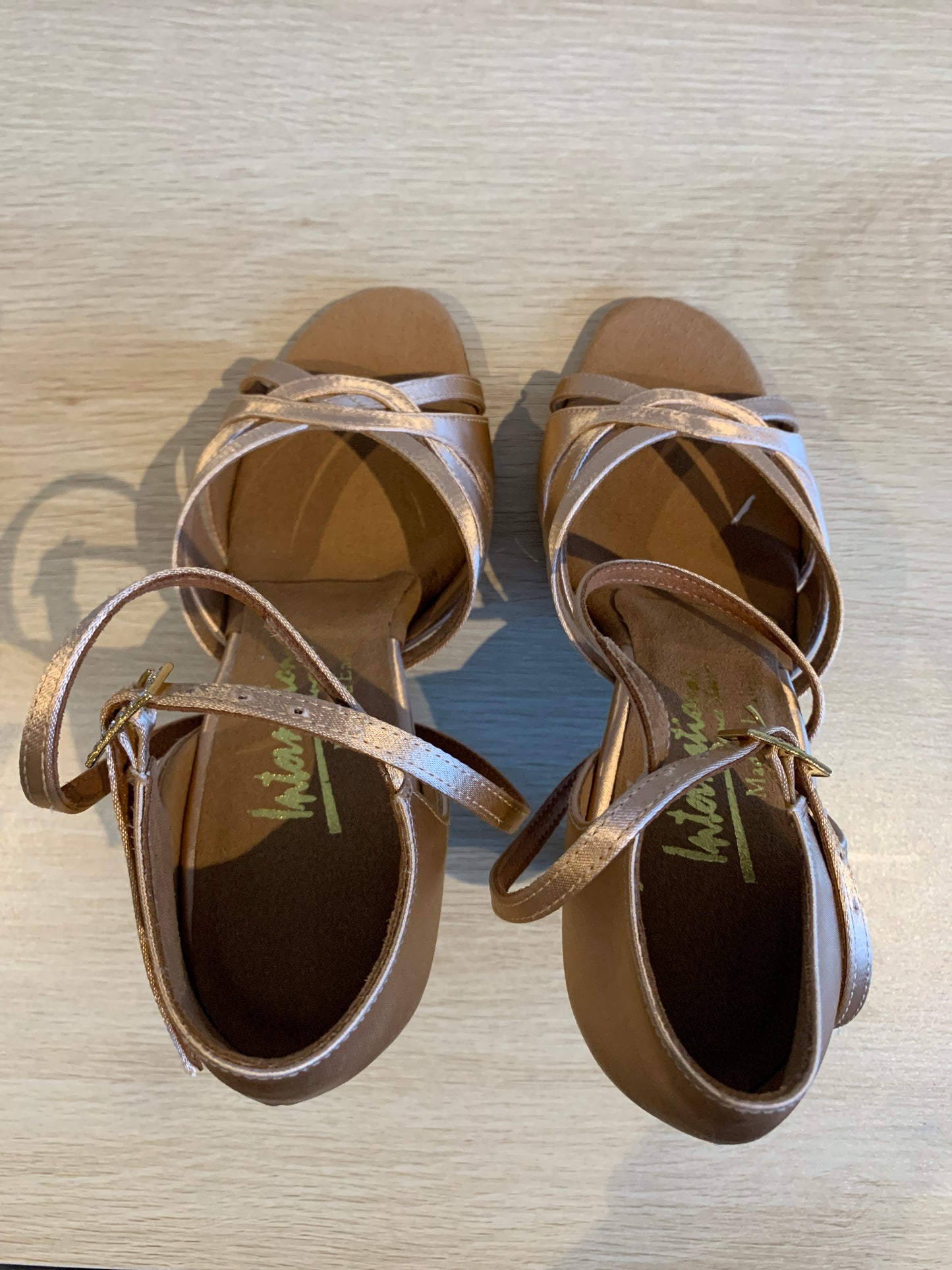 Mia - Peach Satin - Size 4 - Regular