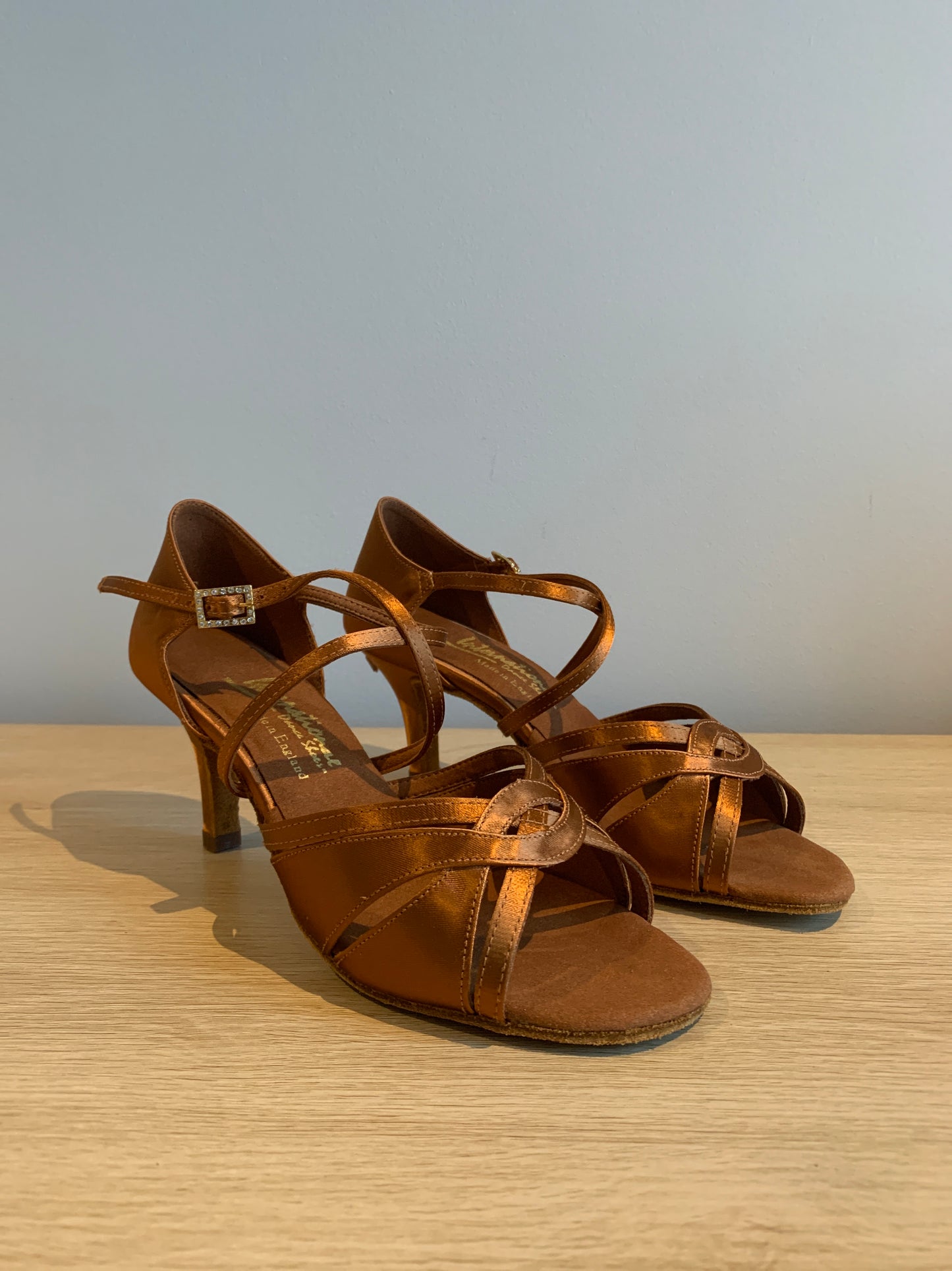 Mia - Tan Satin - Size 7.5 - Regular