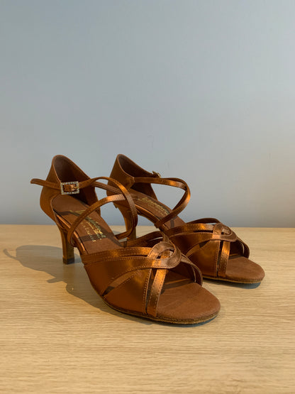 Mia - Tan Satin - Size 7.5 - Regular