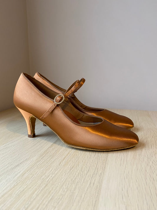 ICS Classic - Tan Satin - Size 7 - Regular