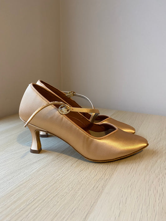 ICS SuperStar SingleStrap - Peach Satin - Size 5 - X Wide