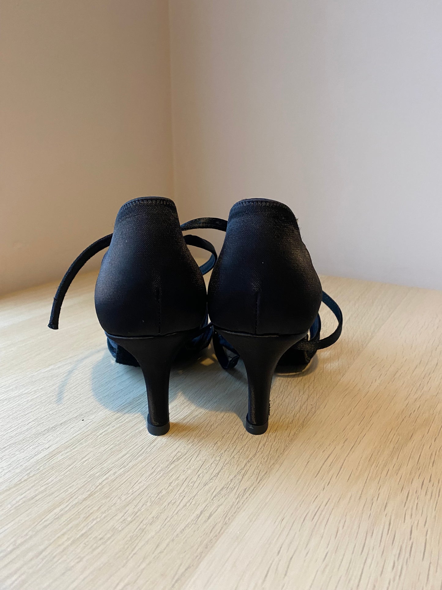 Flavia - Black Satin - Size 3.5 - Wide