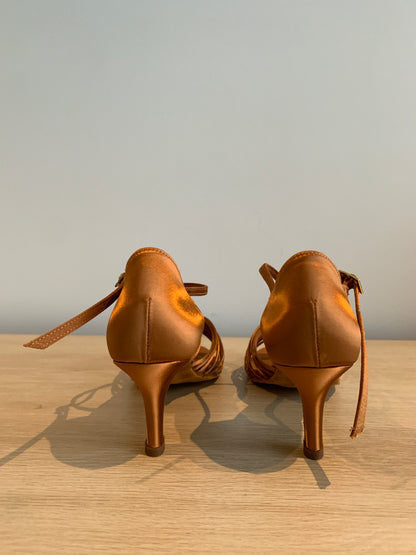 Demani - Tan Satin - Size 7 - X Wide