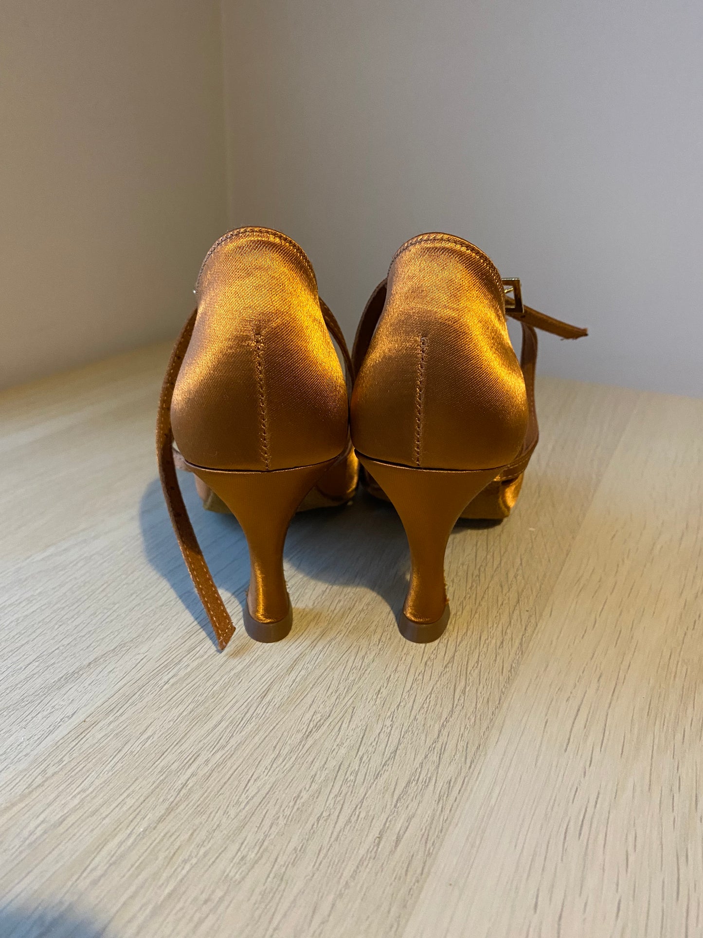 Mia - Tan Satin - Size 3 - Narrow