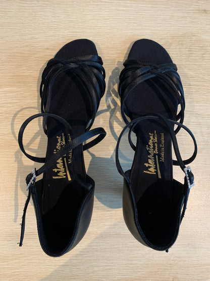 Flavia - Black Satin - Size 6.5 - Narrow